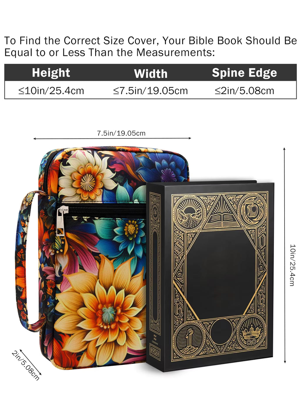 Bible Cover for Women with Flowers Printing, Bible Case,Bible Bag, Study Bible Case,Covers for Bible,Bible Boooks Covers