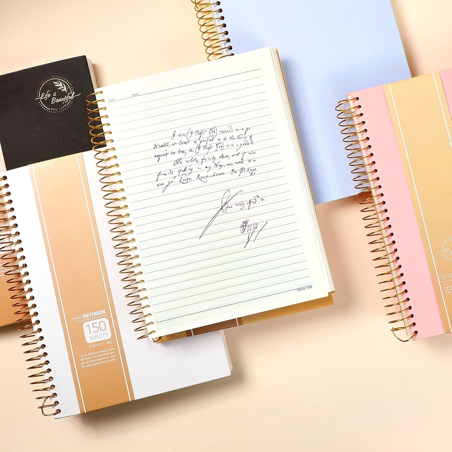 Small Spiral Notebook,300 Pages Hardcover Spiral Notebooks,5.5”X 7.5”College Ruled Notebook,A5 Spiral Bound Journal,Hard Cover Notebooks for Work Writing School,A5 Blue