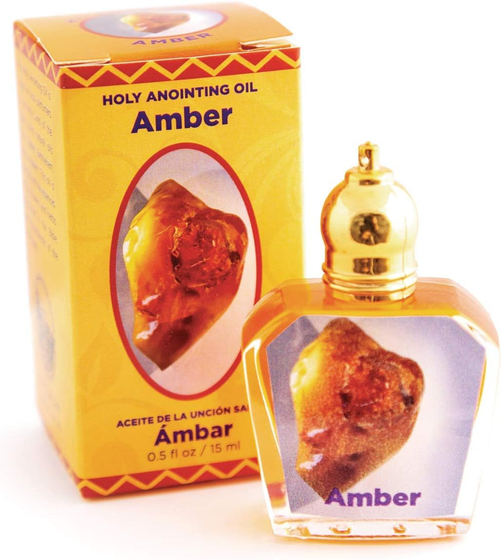 Amber Holy Land Anointing Oil from Israel, 1/2 Oz Roller Bottle from Jerusalem, Locally Sourced Herbs & Essences, Gift for Pastors, Priests, Rabbi, & Clergy, Aceite Ungido De Ámbar