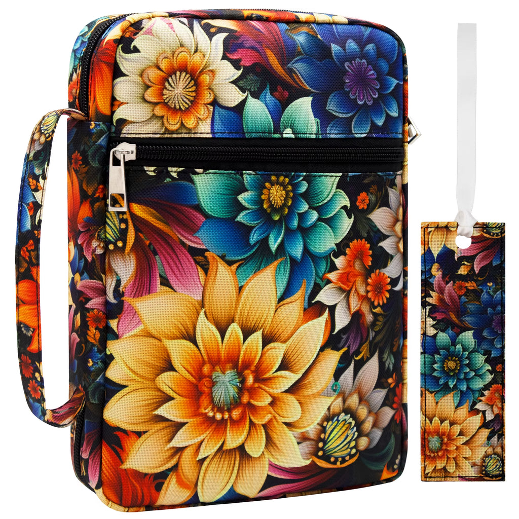Bible Cover for Women with Flowers Printing, Bible Case,Bible Bag, Study Bible Case,Covers for Bible,Bible Boooks Covers