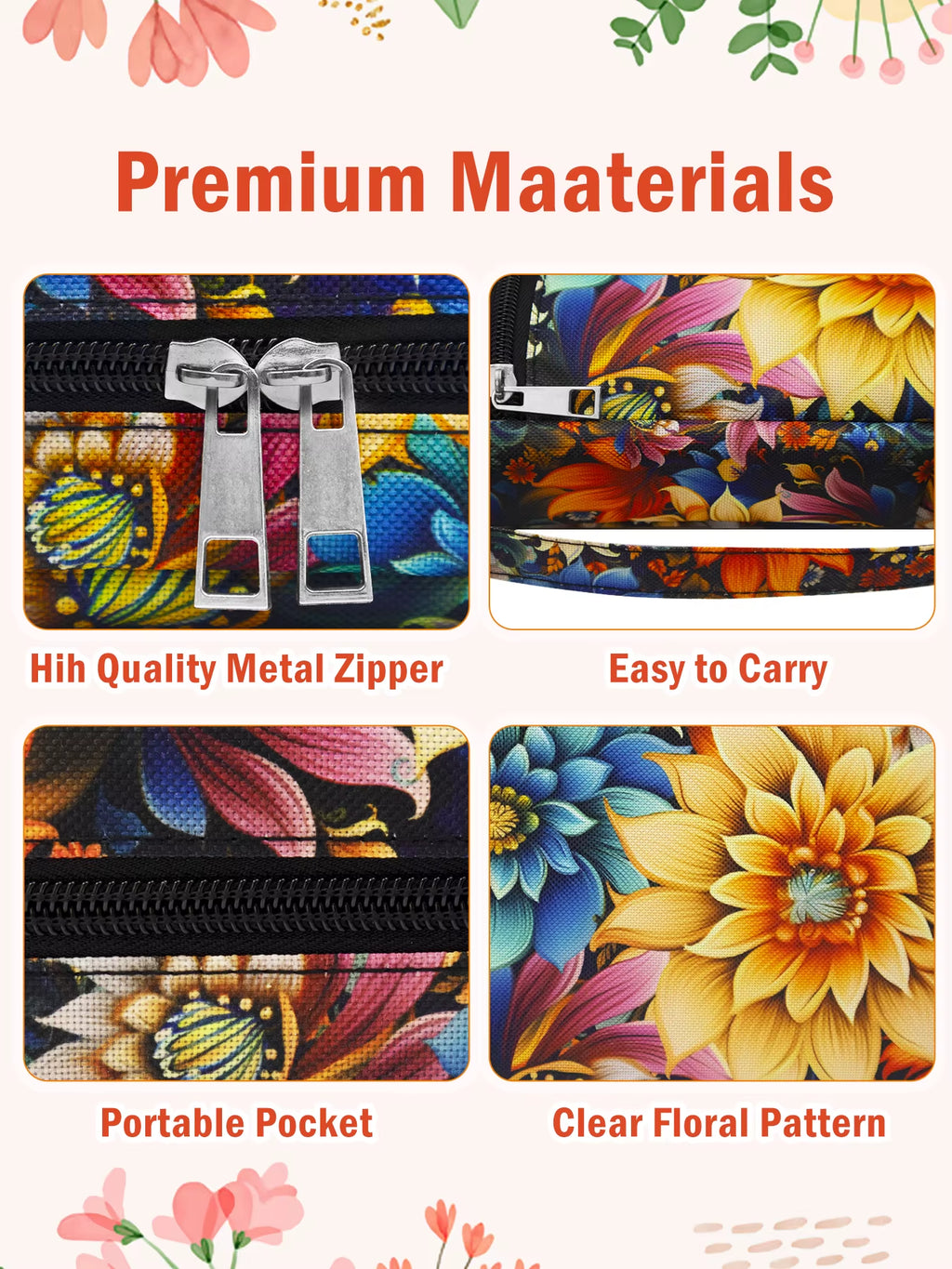 Bible Cover for Women with Flowers Printing, Bible Case,Bible Bag, Study Bible Case,Covers for Bible,Bible Boooks Covers