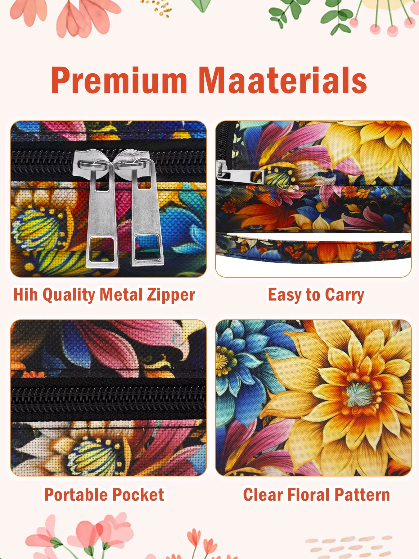 Bible Cover for Women with Flowers Printing, Bible Case,Bible Bag, Study Bible Case,Covers for Bible,Bible Boooks Covers