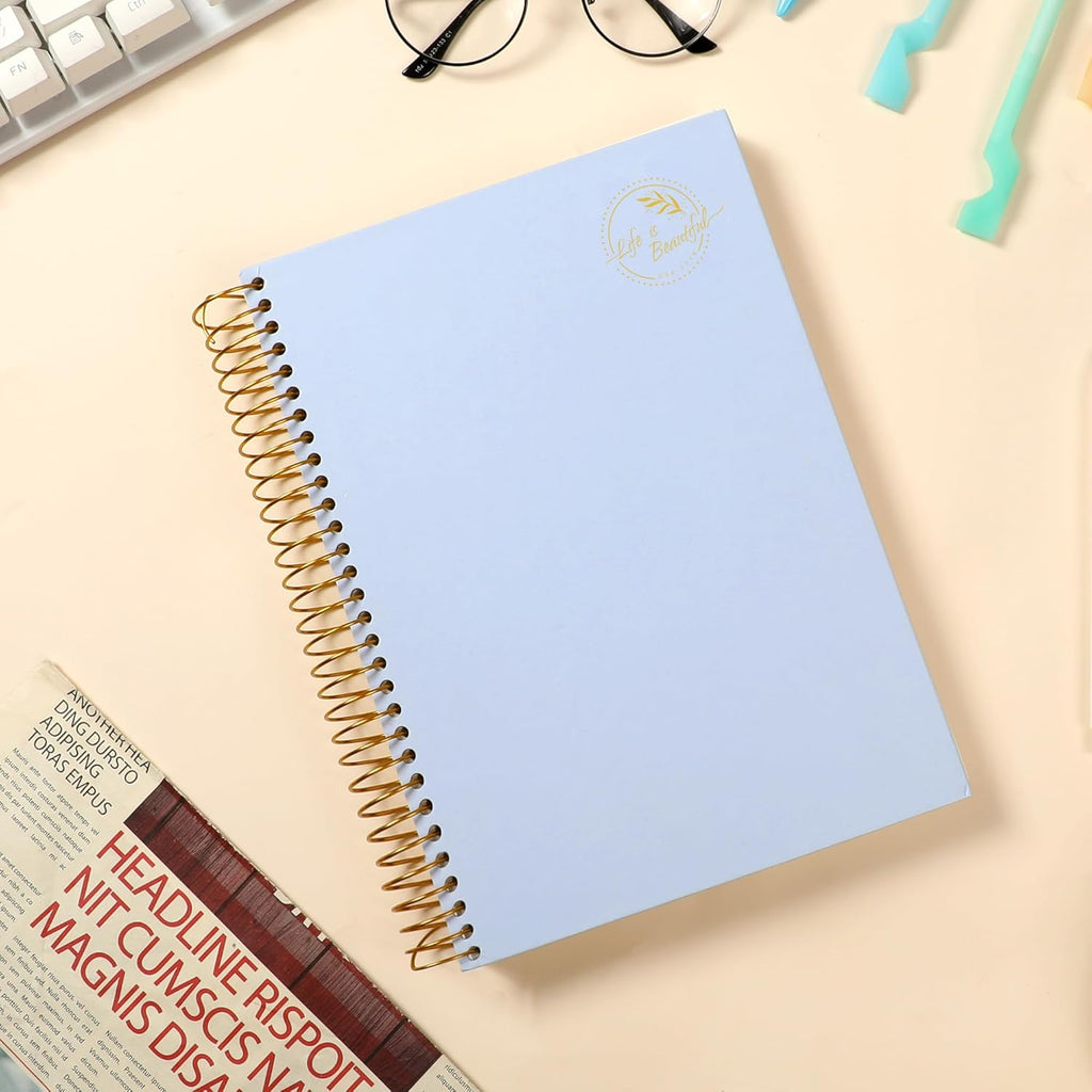 Small Spiral Notebook,300 Pages Hardcover Spiral Notebooks,5.5”X 7.5”College Ruled Notebook,A5 Spiral Bound Journal,Hard Cover Notebooks for Work Writing School,A5 Blue